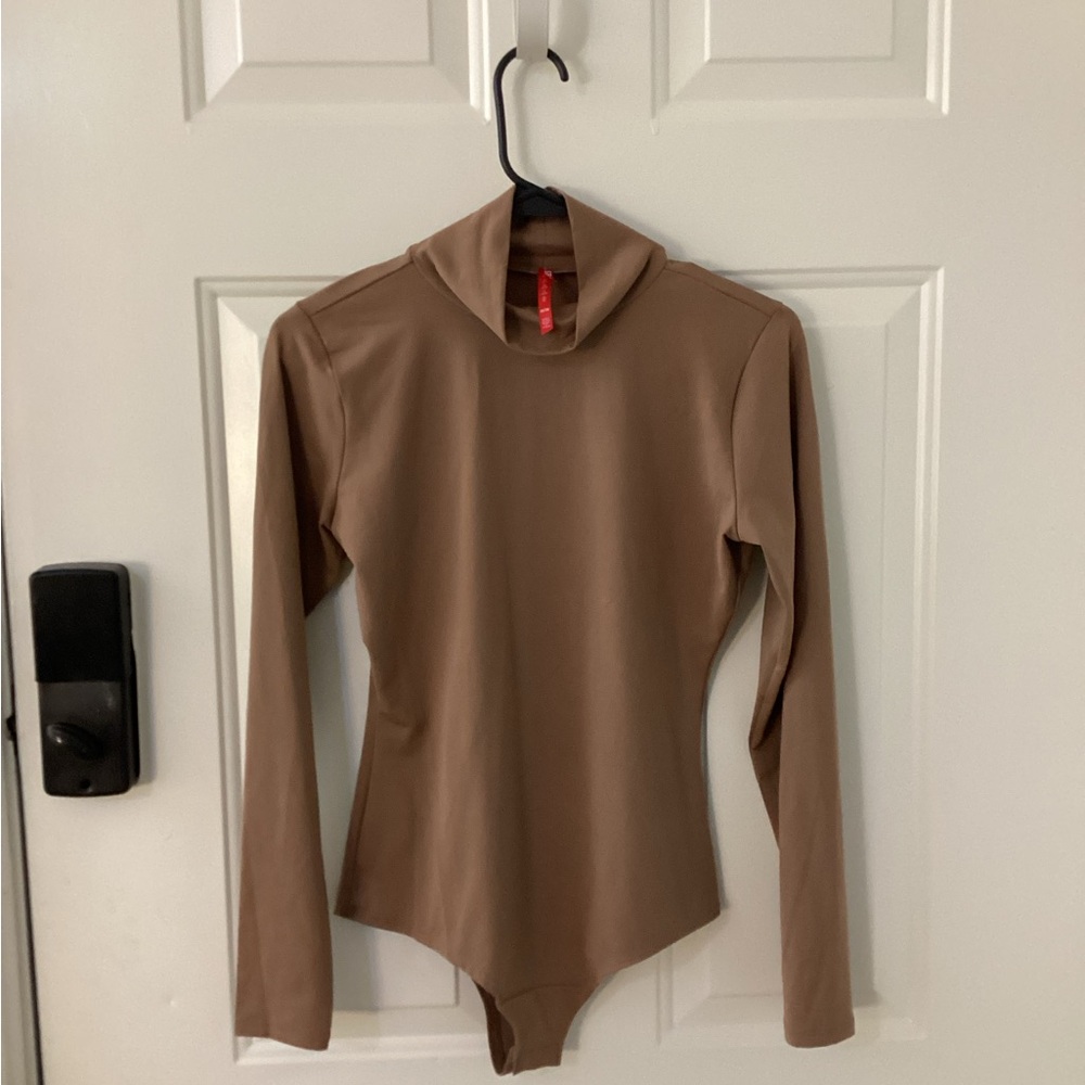 SPANX Tan Collared Bodysuit